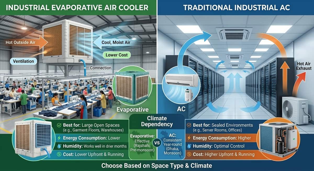 Industrial Evaporative Air Cooler vs Traditional AC: Which Works Better in Bangladesh?
