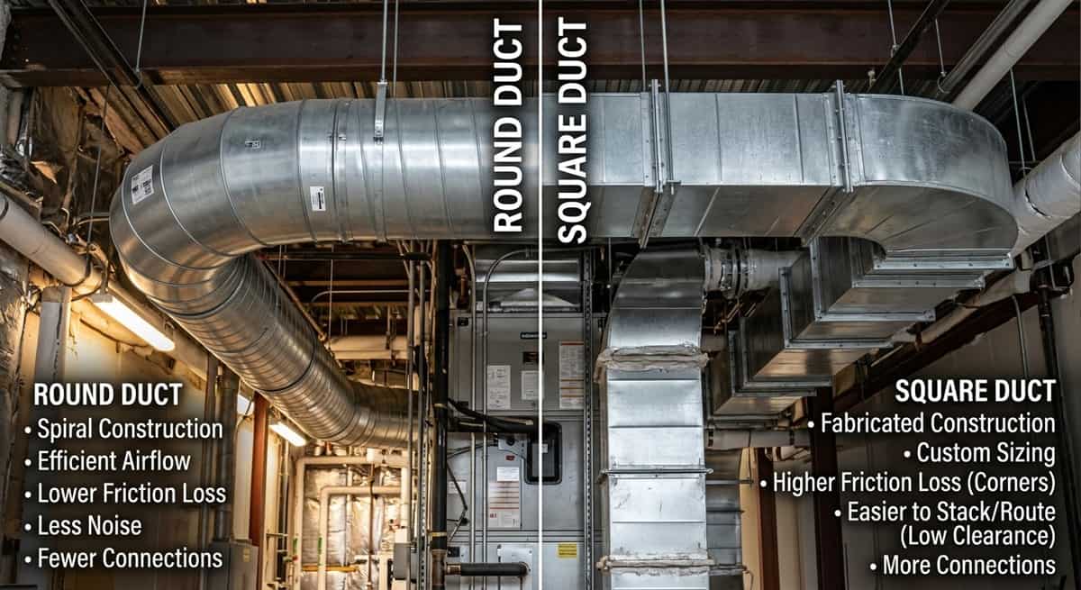 Round Duct vs Square Duct: Which Is Better Systems in Bangladesh?